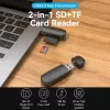Leitor de cartões Vention 2 em 1 USB 3.0 A SD+TF, USB 3.2 Gen 1, 5000 Mbit/s, preto