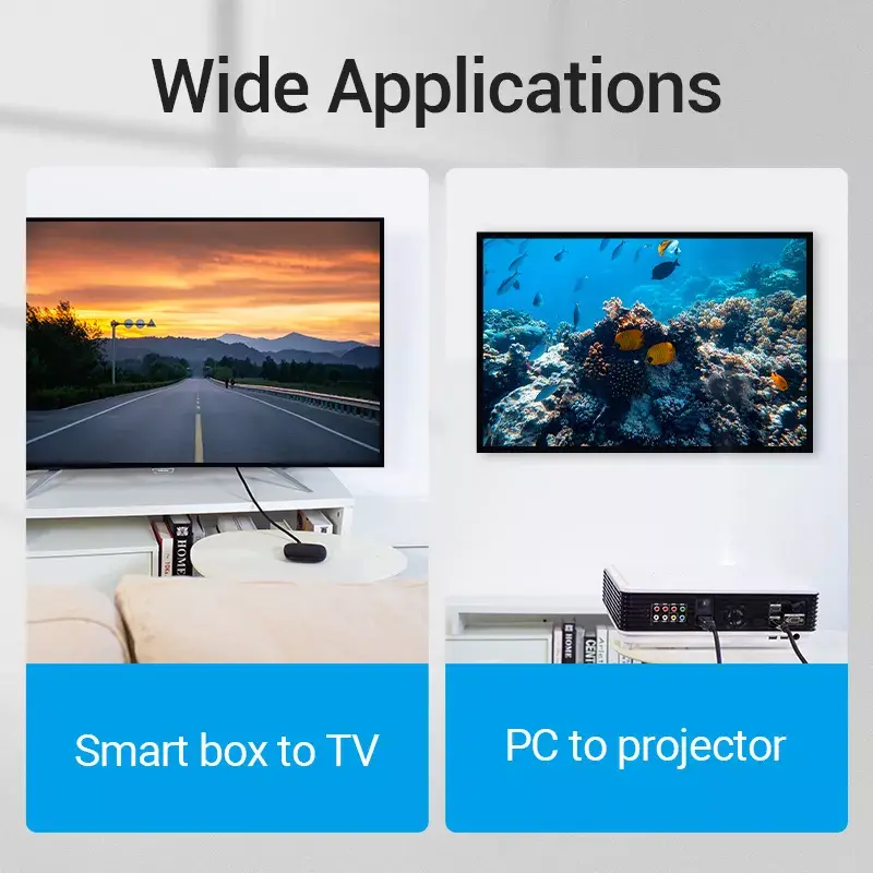 Cabo HDMI 8K Vention 2 m preto 48 Gbit/s HDMI 2.1