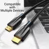 Cabo HDMI 8K Vention 2 m preto 48 Gbit/s HDMI 2.1