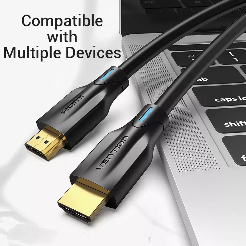 Cabo HDMI 8K Vention 2 m preto 48 Gbit/s HDMI 2.1