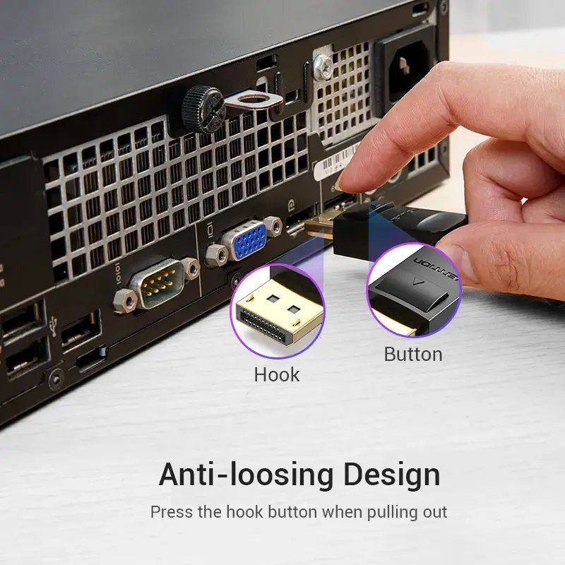 Cabo Vention DP para HDMI 1,5 m preto DisplayPort HDMI 1,5 m