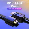 Cabo Vention DP para HDMI 1,5 m preto DisplayPort HDMI 1,5 m