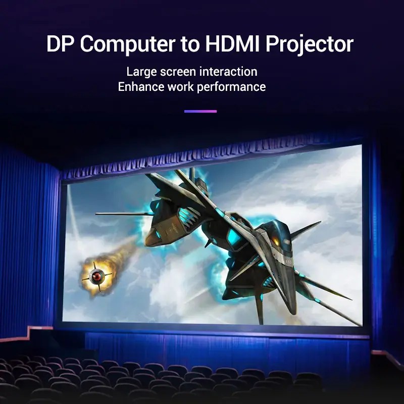 Cabo Vention DP para HDMI 1,5 m preto DisplayPort HDMI 1,5 m