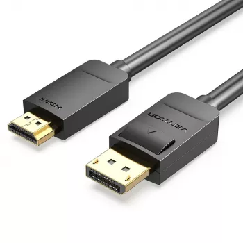 Cabo Vention DP para HDMI 1,5 m preto DisplayPort HDMI 1,5 m
