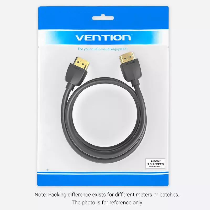 Cabo HDMI portátil Vention 0,5 m preto HDMI 2.0 18 Gbit/s