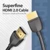 Cabo HDMI portátil Vention 0,5 m preto HDMI 2.0 18 Gbit/s