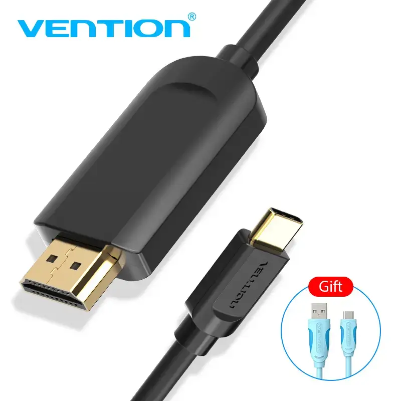 Cabo Vention Type-C para HDMI 2 m preto USB Type-C HDMI