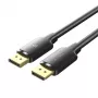 Cabo DisplayPort, macho-macho, Vention, 1,5 m, 4K HD, preto, 6 mm de diâmetro