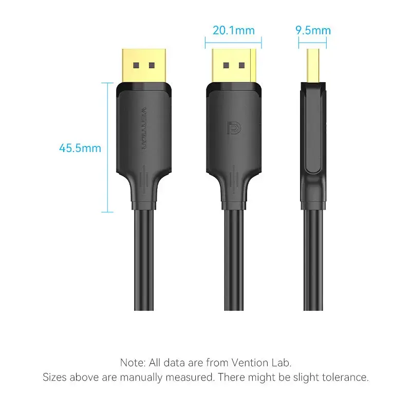 Cabo DisplayPort Vention HAKBJ 5 m, DisplayPort para DisplayPort, preto