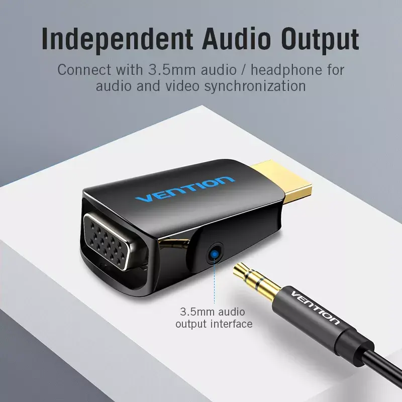 Vention AIDB0 conversor de HDMI para VGA, áudio de 3,5 mm