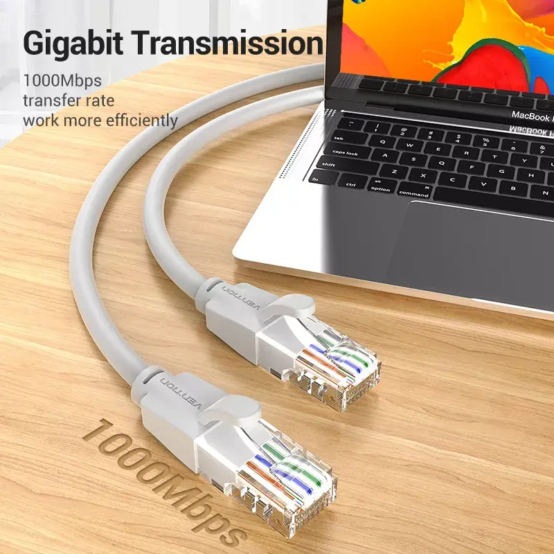 Cabo de rede Vention Cat.6 UTP patch RJ-45 1,5 m cinzento