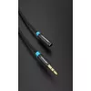 Cabo de extensão de áudio Vention 3,5 mm 1,5 m, macho para fêmea, revestido a algodão, acabamento metálico preto