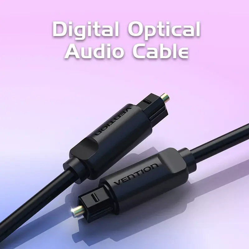 Cabo de áudio ótico Vention 1,5 m preto TOSLINK macho para macho