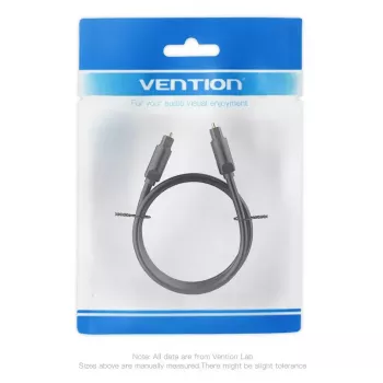 Cabo de fibra ótica Vention 1M preto TOSLINK macho para macho