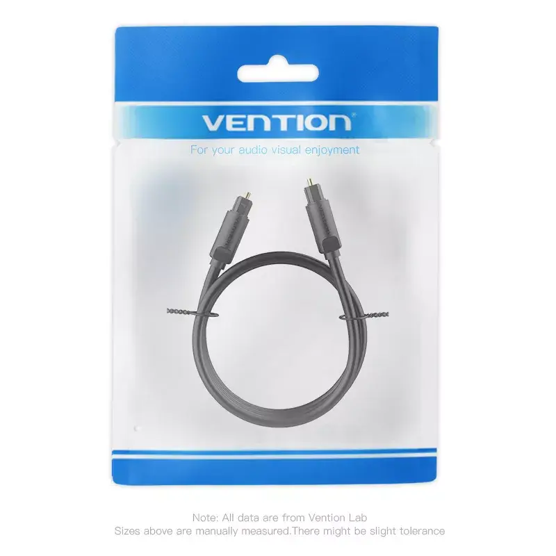 Cabo de fibra ótica Vention 1M preto TOSLINK macho para macho