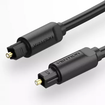 Cabo de fibra ótica Vention 1M preto TOSLINK macho para macho