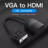 Conversor VGA para HDMI Vention 0,15 m preto VGA HDMI Micro-USB áudio