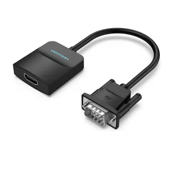 Conversor VGA para HDMI Vention 0,15 m preto VGA HDMI Micro-USB áudio