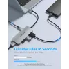 Docking station Vention USB-C para HDMI USB 3.0x3 SD TF PD 100W cinzento