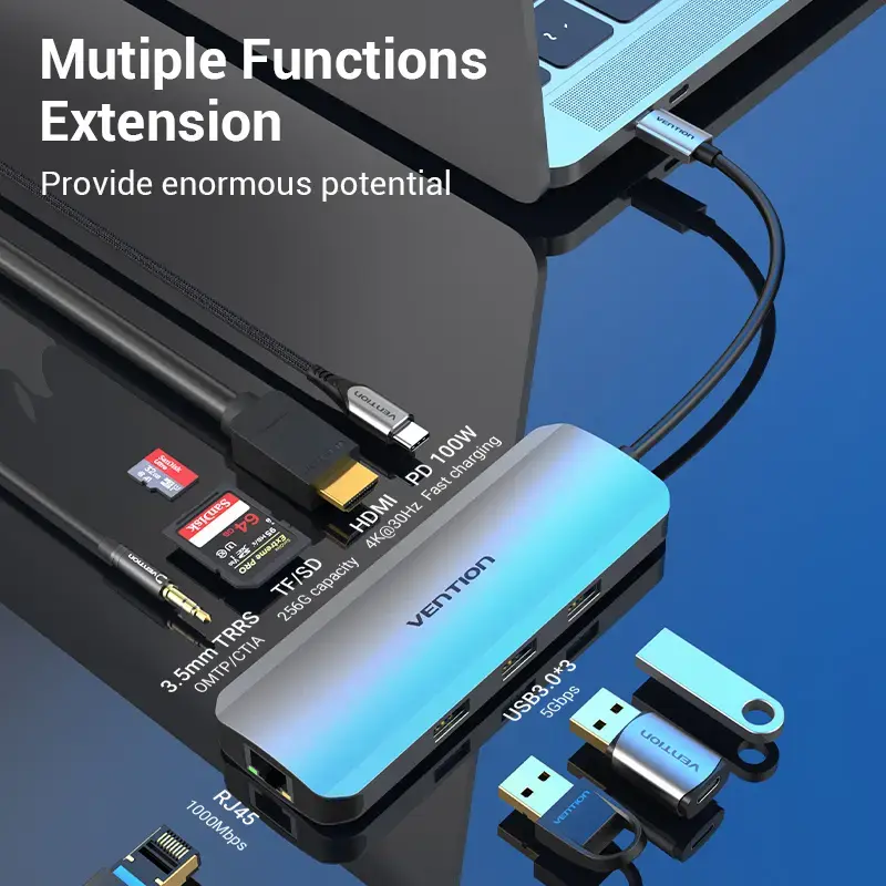 Vention TOLHB hub USB-C, 0,15 m