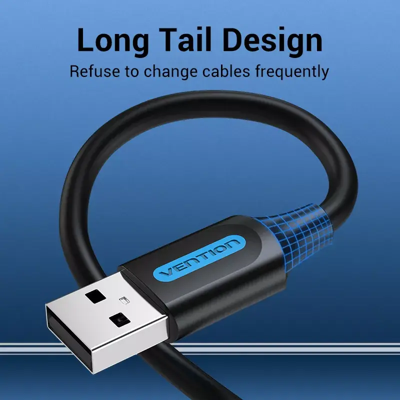 Vention COJBH cabo USB 2.0, USB-A macho para USB-A macho, 2 m, 2 A, preto