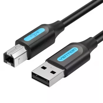 Cabo USB 2.0 macho A para macho B 3 m — Vention — preto PVC, 480 Mbit/s, 2 A