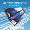 Cabo Vention USB 2.0 A macho para C macho 3A 0,5M preto
