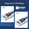 Vention CONBD cabo USB 3.0, USB-A macho para USB-A macho, 0,5 m, PVC, preto