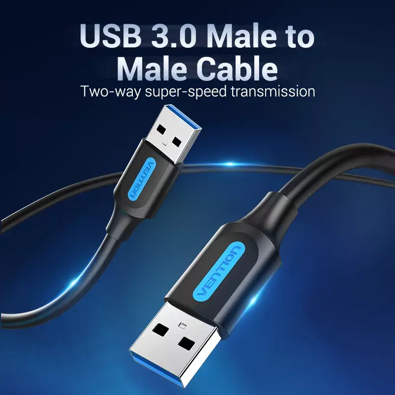 Vention CONBD cabo USB 3.0, USB-A macho para USB-A macho, 0,5 m, PVC, preto