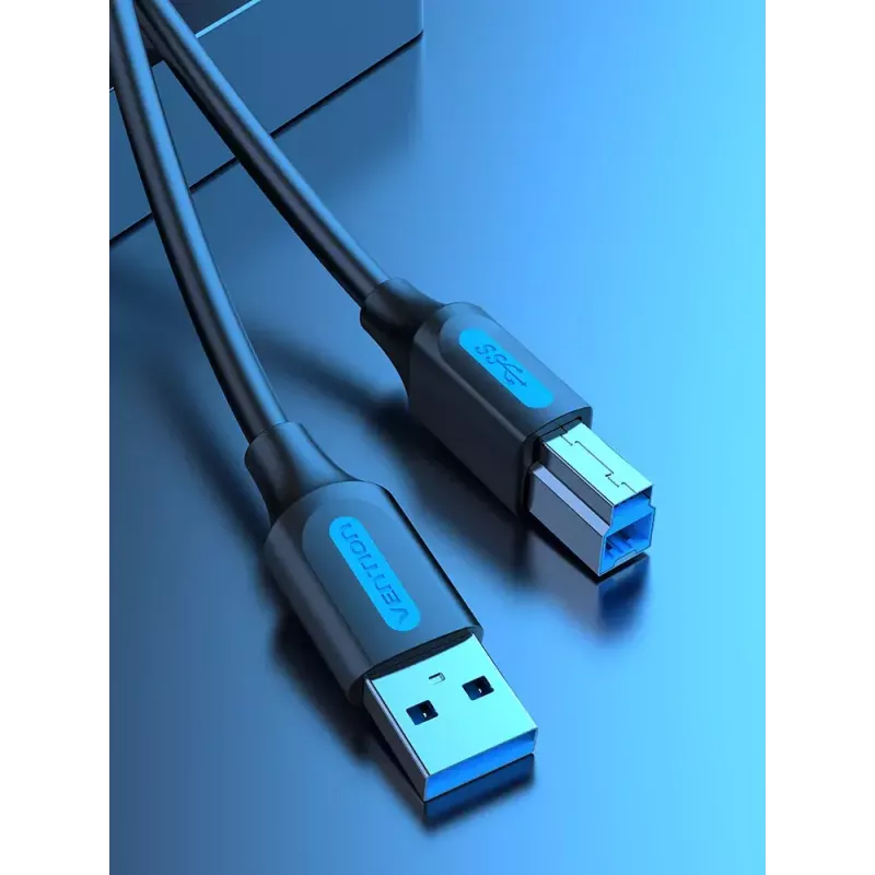 Vention COOBI cabo de impressora USB 3.0, USB-A macho para USB-B macho, 3 m, 5 Gbps, preto