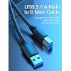 Vention COOBI cabo de impressora USB 3.0, USB-A macho para USB-B macho, 3 m, 5 Gbps, preto