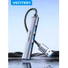 Vention CKOHB mini hub USB 3.0 4 em 1, 1x USB 3.0 + 3x USB 2.0, 5 Gbps, 0,15 m, alumínio, cinzento