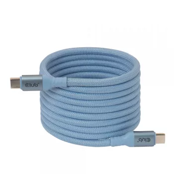 Cabo CLUB3D USB-C® Magnetic-Coil 240W PD3.1 azul 2m / 6.56ft carregamento rápido