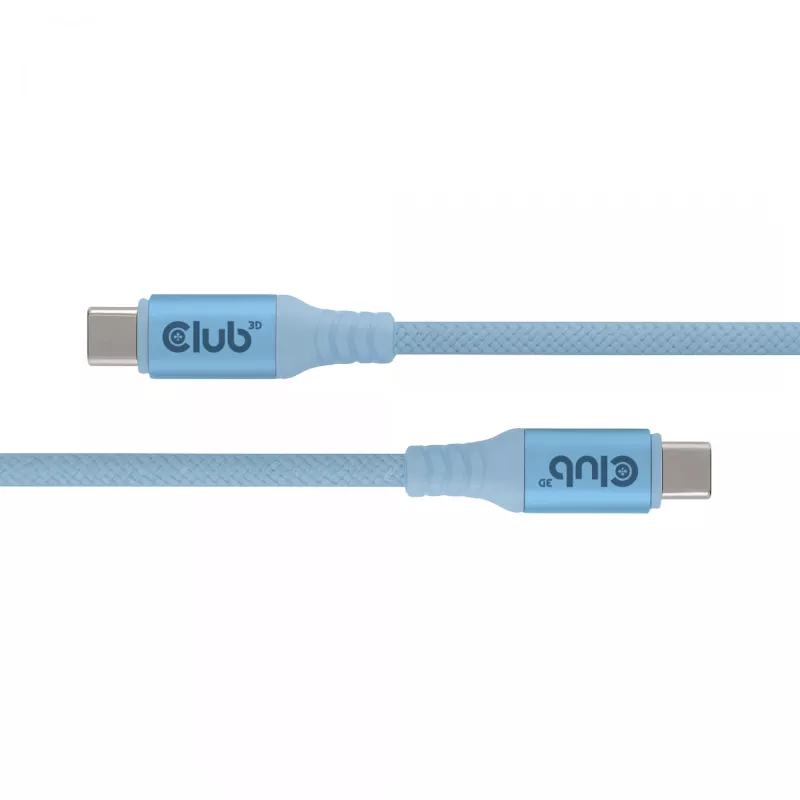 Club 3D CAC-3030 cabo USB-C Magnetic-Coil, 240 W PD3.1, bidirecional, carregamento rápido, 2 m (6,56 ft), azul
