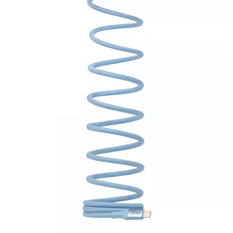 Club 3D CAC-3030 cabo USB-C Magnetic-Coil, 240 W PD3.1, bidirecional, carregamento rápido, 2 m (6,56 ft), azul