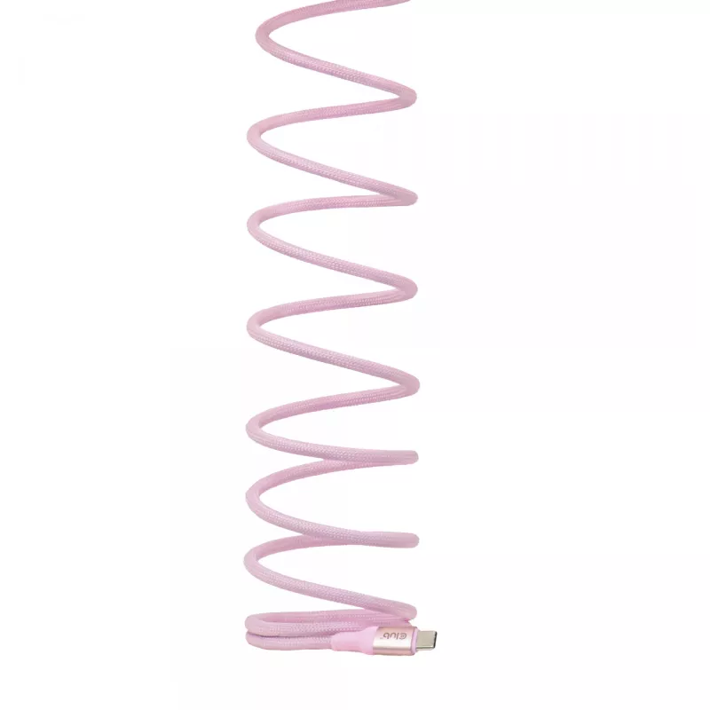 Cabo CLUB3D USB-C Magnetic-Coil 240W rosa 2m USB 2.0