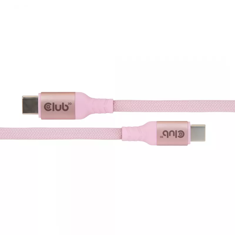 Cabo CLUB3D USB-C Magnetic-Coil 240W rosa 2m USB 2.0