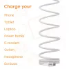 Cabo USB-C Magnetic-Coil Club 3D CAC-3032 — branco, design de bobina magnética para carregamento e transferência de dados