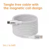 Cabo USB-C Magnetic-Coil Club 3D CAC-3032 — branco, design de bobina magnética para carregamento e transferência de dados