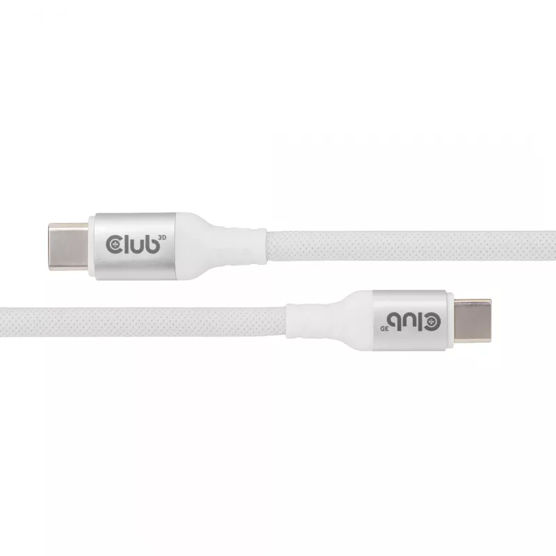 Cabo USB-C Magnetic-Coil Club 3D CAC-3032 — branco, design de bobina magnética para carregamento e transferência de dados