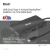 HUB CLUB3D USB Gen2 Type-C para Dual DisplayPort 4k60Hz 7-in-1