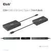HUB CLUB3D USB Gen2 Type-C para Dual DisplayPort 4k60Hz 7-in-1