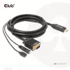 Club 3D CAC-1712 cabo de HDMI para VGA M/M com alimentação Micro-USB e áudio de 3,5 mm, 2 m (6,56 ft), 28AWG