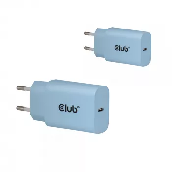 Carregador USB-C CLUB3D 2-Pack 30 Watt branco, interior, AC, azul