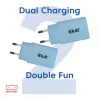 Carregador USB-C CLUB3D 2-Pack 30 Watt branco, interior, AC, azul