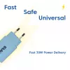Carregador USB-C CLUB3D 2-Pack 30 Watt branco, interior, AC, azul