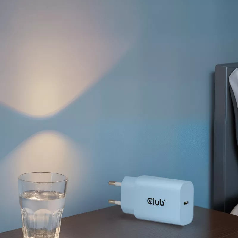 Carregador USB-C CLUB3D 2-Pack 30 Watt branco, interior, AC, azul