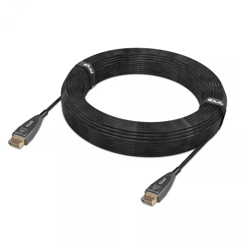 Cabo ótico ativo CLUB3D DisplayPort 1.4 unidirecional 4K120Hz 8K60Hz M/M 20m/65.62ft