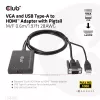 Club 3D CAC-1720 adaptador de VGA e USB Type-A para HDMI com pigtail M/F, 0,6 m (1,97 ft), 28AWG, preto
