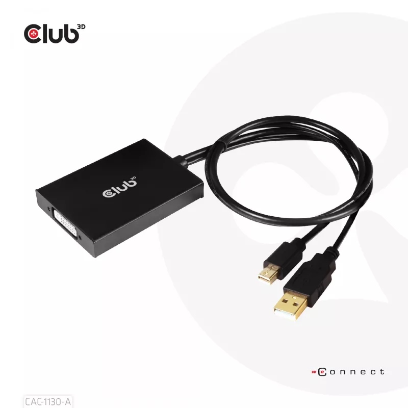 Adaptador ativo CLUB3D Mini DisplayPort para Dual Link DVI, versão HDCP OFF para Apple Cinema Displays